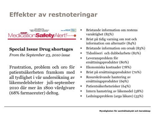 Kontinuitetshantering av läkemedel - Myndigheten för ...