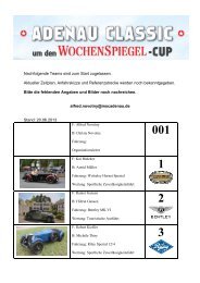 Nachfolgende Teams sind zum Start zugelassen. Aktueller Zeitplan ...