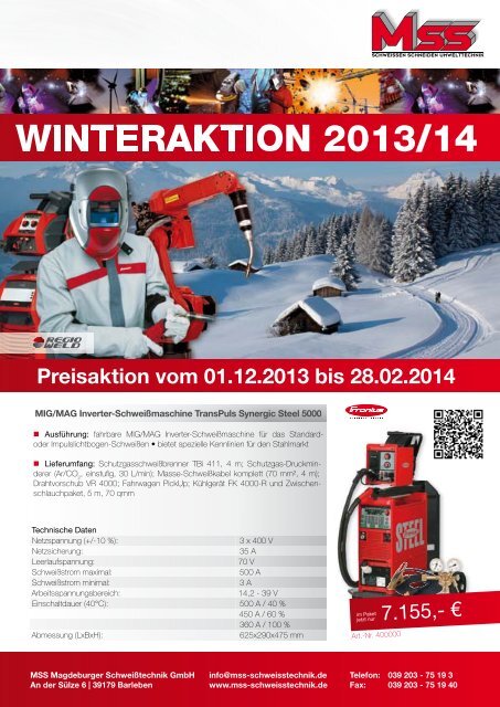 WINTERAKTION 2013/14 - MSS Magdeburger Schweißtechnik GmbH