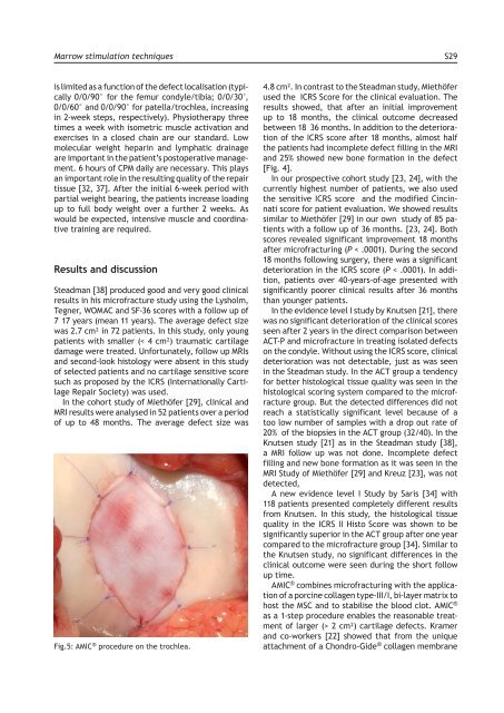 Marrow stimulation techniques