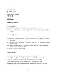 Curriculum Vitae - Mount Allison University