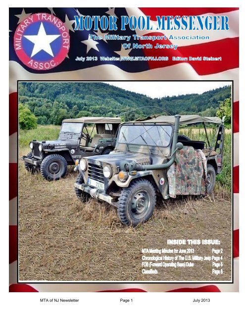 July 2013 Motor Pool Messenger - Military Transport Association