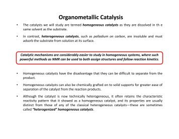 Organometallic Catalysis