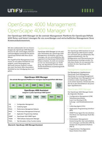 OpenScape 4000 Management OpenScape 4000 Manager V7