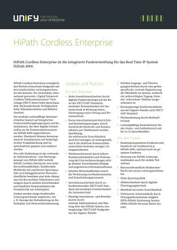 HiPath Cordless Enterprise - MTG-Kommunikations-Technik GmbH
