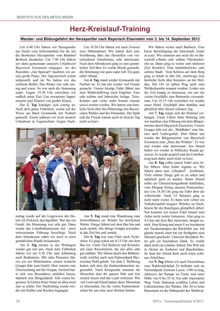 V ereinsnachrichten - Ausgabe 4/2013 - MTG Horst