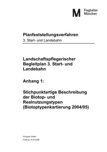 Anhang 1 Stichpunktartige Beschreibung der Biotop