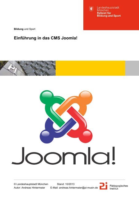 Einfuhrungsscript Fur Joomla Muc Kobis