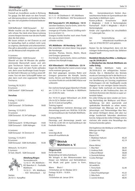 Mitteilungsblatt der Stadt Mühlheim - Mühlheim an der Donau