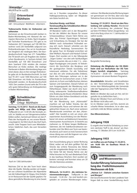 Mitteilungsblatt der Stadt Mühlheim - Mühlheim an der Donau