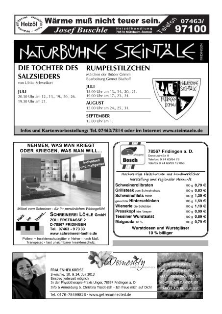 Mitteilungsblatt der Stadt Mühlheim Baustellenbericht: Nahwärme