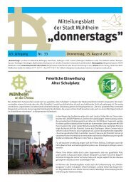 Mitteilungsblatt der Stadt MÃ¼hlheim - MÃ¼hlheim an der Donau