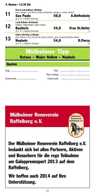 Rennprogramm Mülheim a.d. Ruhr - 12-10-2013 - Mülheimer ...