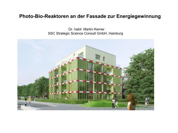 Photo-Bio-Reaktoren an der Fassade zur Energiegewinnung ...