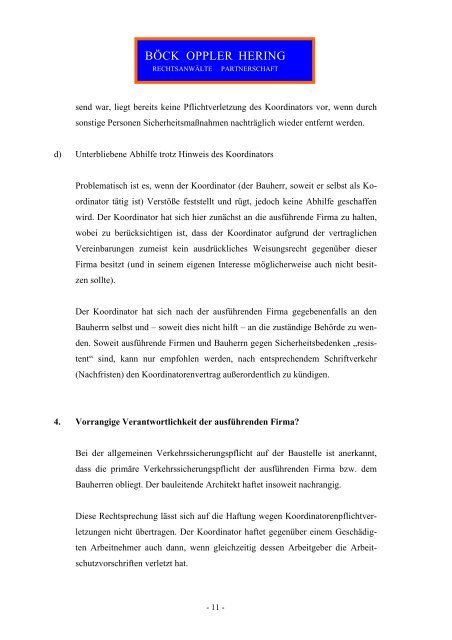 Koordinierung, Vertrag und Haftung - muenchner-fachforen.de
