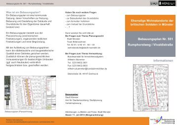 Bebauungsplan Nr. 551 Rumphorstweg / VivaldistraÃŸe - Stadt MÃ¼nster