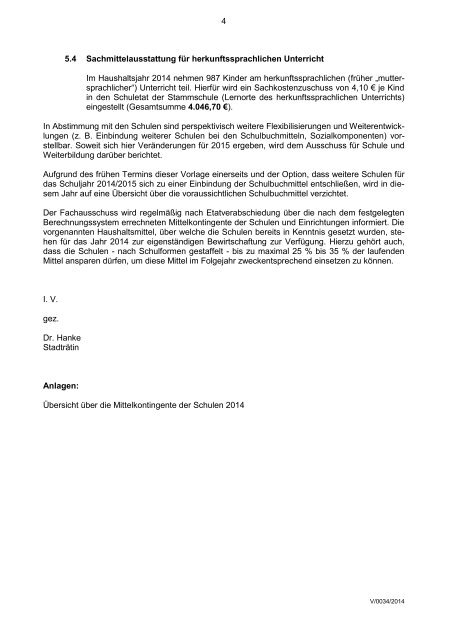 Berichtsvorlage V/0034/2014 - Stadt Münster