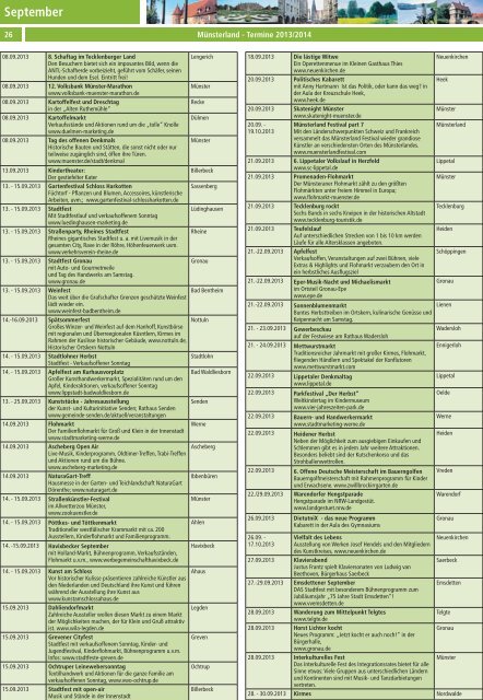 Veranstaltungskalender - Münsterland
