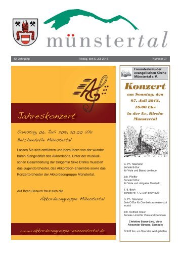 Konzert - Münstertal