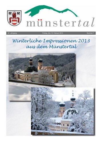 Winterliche Impressionen 2013 aus dem Münstertal