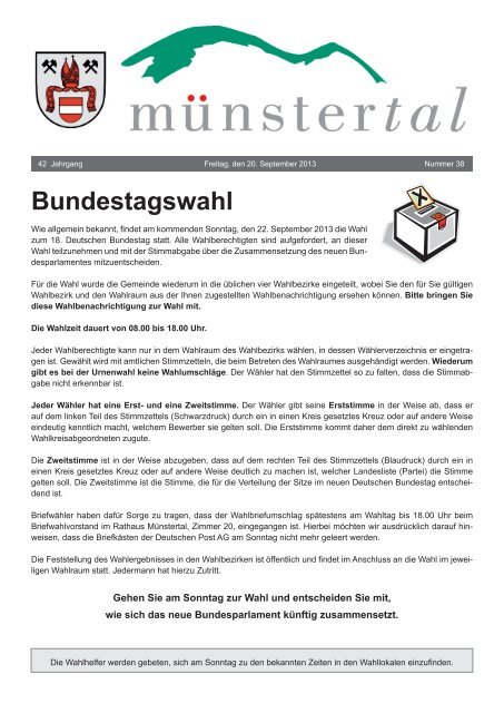 Bundestagswahl - Münstertal