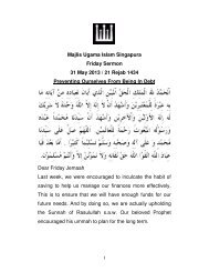 Majlis Ugama Islam Singapura Friday Sermon 31 May 2013 ... - MUIS