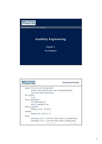 Usability Engineering - Professur Wirtschaftsinformatik, insb ...