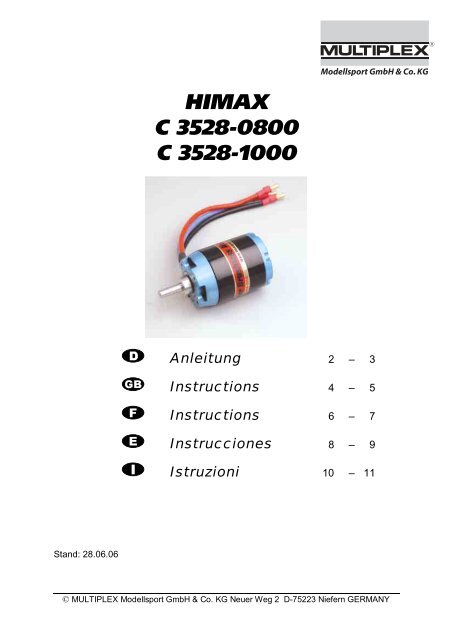 HIMAX C 3528-0800 C 3528-1000 Anleitung - Multiplex