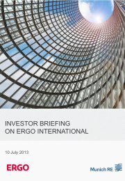 Investor Briefing on ERGO International - Munich Re