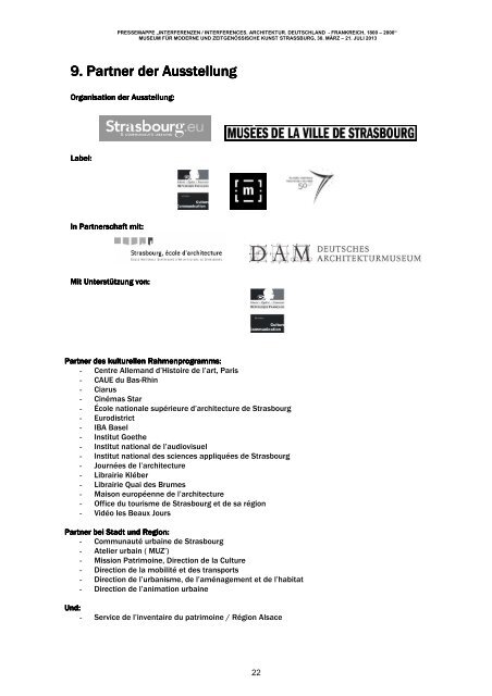 Pressemappe - MusÃ©es de Strasbourg