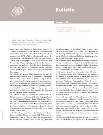 Bulletin 4/2013 - Deutscher Museumsbund