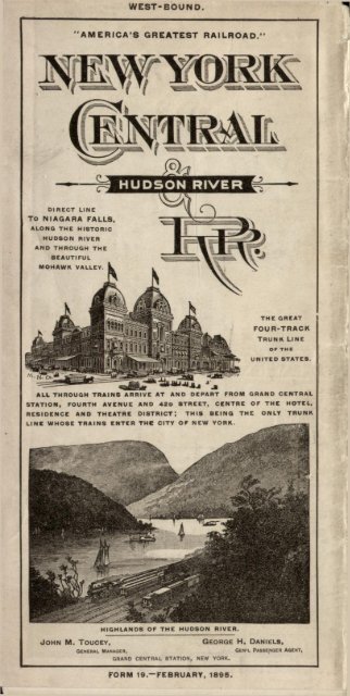 west-bound. "america's greatest railroad.' - Canada Southern Railway