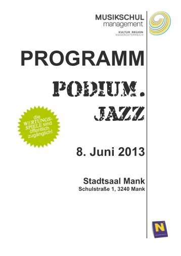 NÖ Landeswettbewerb podium.jazz 2013 - Musikschulmanagement ...