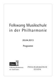 Folkwang Musikschule in der Philharmonie