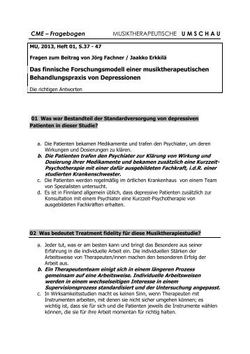 CME – Fragebogen MUSIKTHERAPEUTISCHE U M S C H A U Das ...