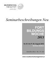 Seminarbeschreibungen - Musikschulmanagement Niederösterreich