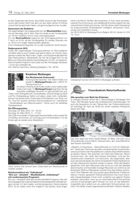 Amtsblatt KW 12 / März 2013 - in der Gemeinde Mutlangen