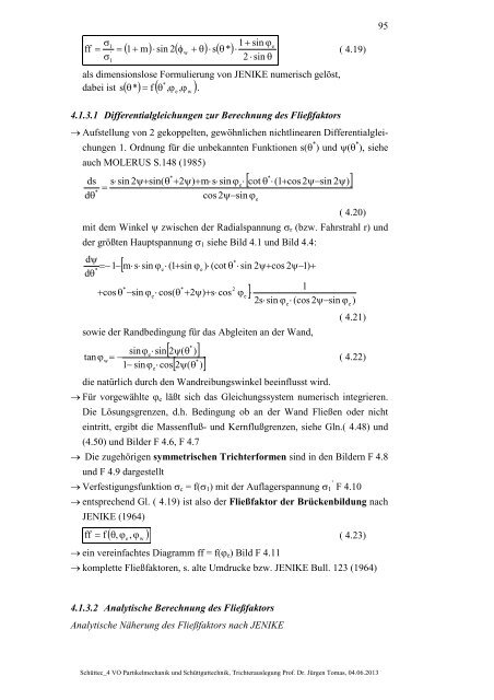 Trichterauslegung - Lehrstuhl Mechanische Verfahrenstechnik