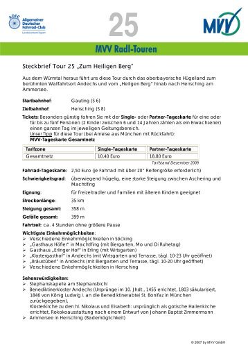 Steckbrief Tour 25 „Zum Heiligen Berg“