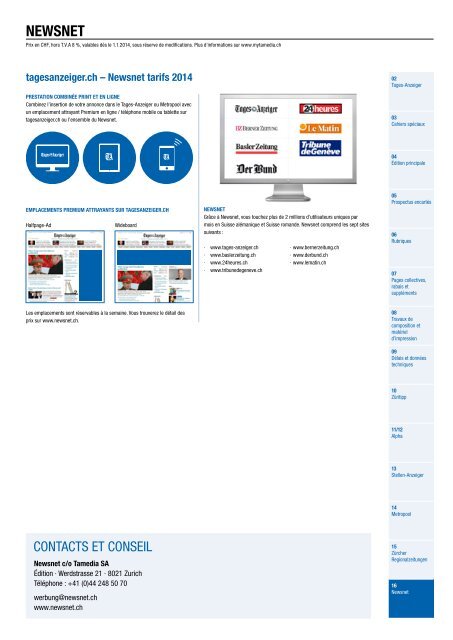 ALPHA Tarifs 2014 - mytamedia.ch