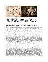 The Salem Witch Trials