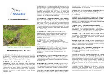 Veranstaltungen 1. HJ. 2014 Flyer II - Nabu Coesfeld