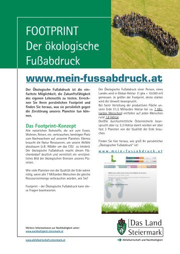 Info-Blatt: Footprint "Der Ökologische Fußabdruck" - Nachhaltige ...