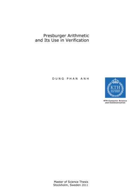 Presburger Arithmetic and Its Use in Verification