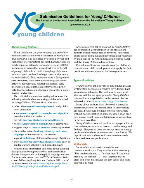 young children - National Association for the Education of Young ...