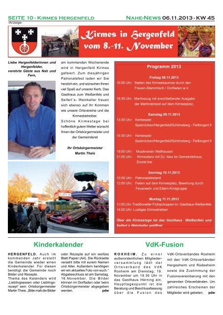 Nahe-News 06.11.2013 - KW 45