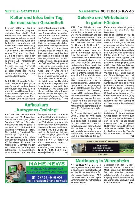 Nahe-News 06.11.2013 - KW 45