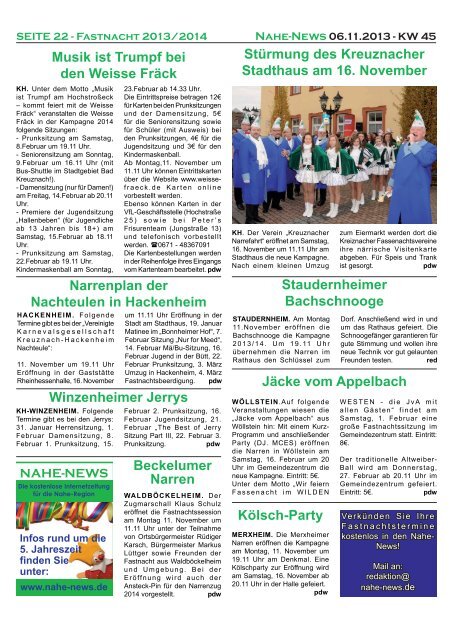 Nahe-News 06.11.2013 - KW 45