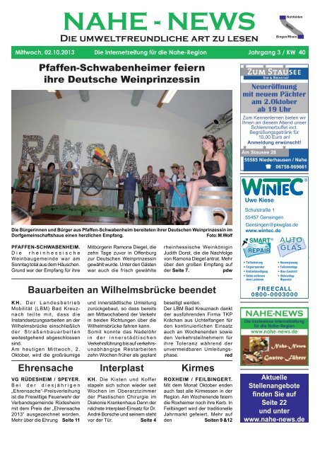 Nahe-News 02.10.2013 - KW 40