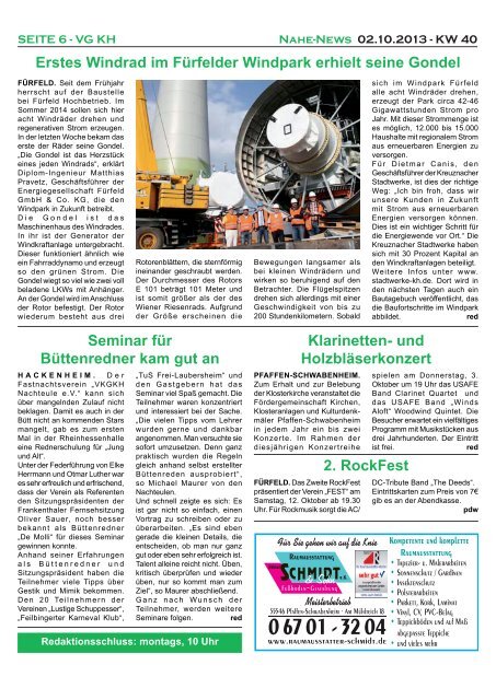 Nahe-News 02.10.2013 - KW 40